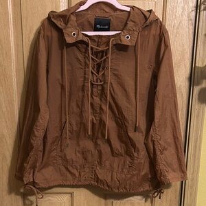 Madewell Brown Lace-Up Windbreaker Jacket, Women’s S.